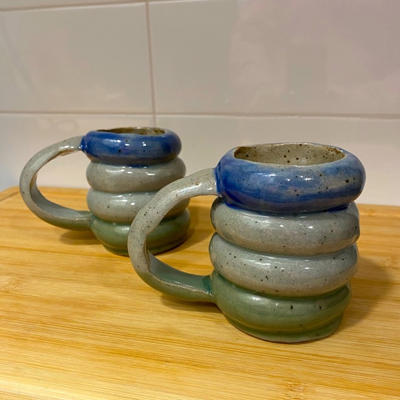 Unique Handmade Set of 2 Mini Mugs - Picture 2 of 7